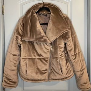 Asymmetrical puffer coat